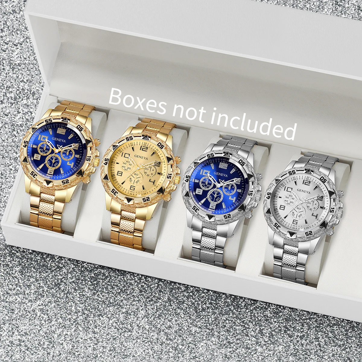 1/4PCS Fashion Business Men Watch Luxury Big Dial Mens Quartz Wristwatches Clock Gift Reloj Hombre（Without Box）