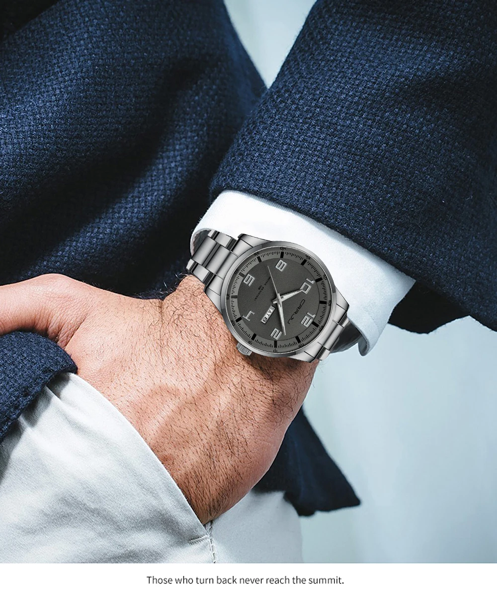 CRRJU Business Men Luxury Watches Stainless Steel Quartz Auto Date Clock with Luminous Hands Relogio Masculino