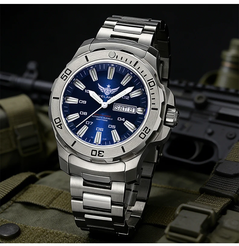 YELANG V5.1 Men’s Watch 44mm Water Ghost Diver Watch 300M Waterproof SW220 Automatic Mechanical Watch for Men Luminous Sapphire