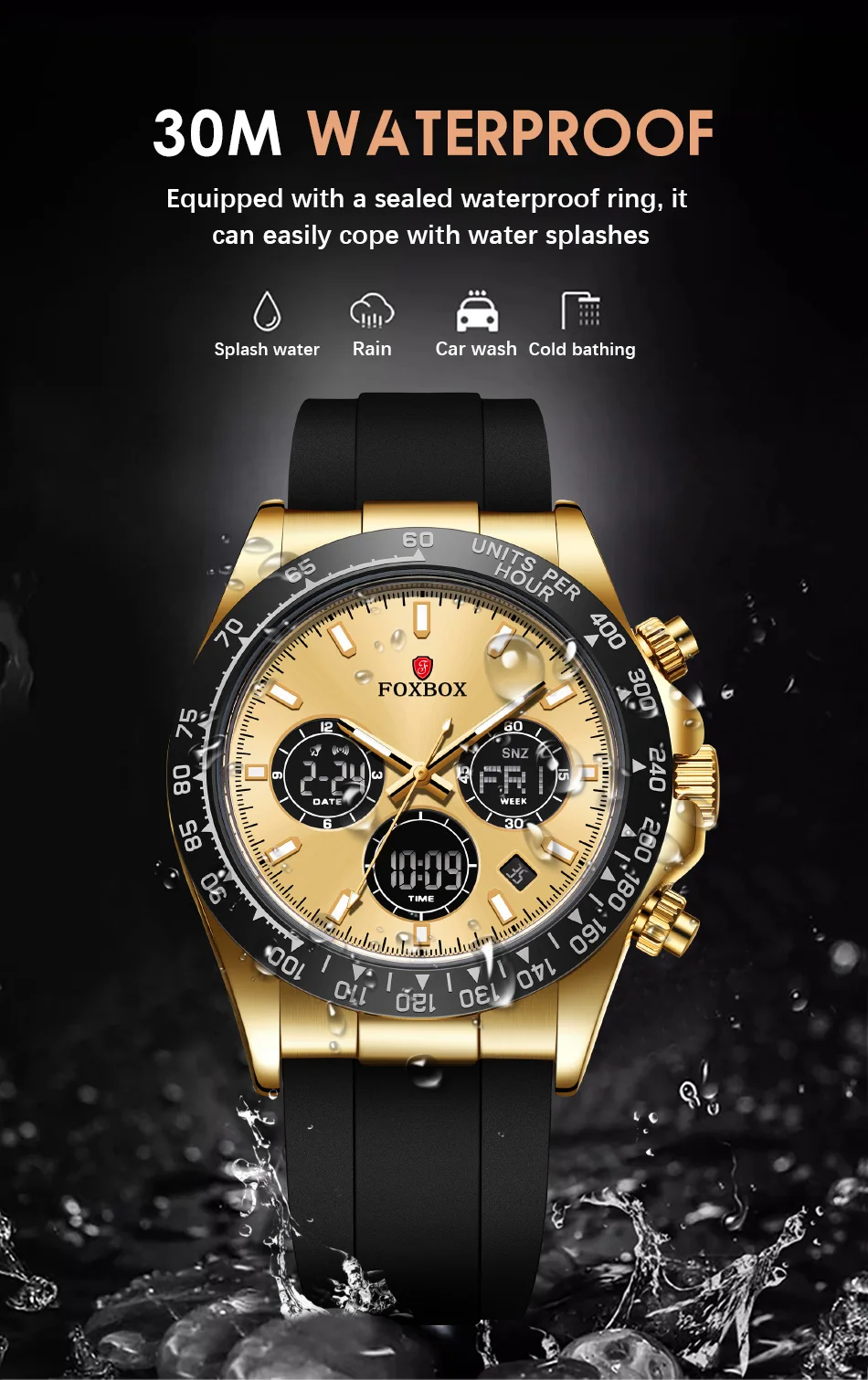 FOXBOX Top Luxury Watches Men LIGE Fashion Quartz Wristwatch Digital Sport Waterproof Lumnous Date Mens Watch Gifts Reloj hombre