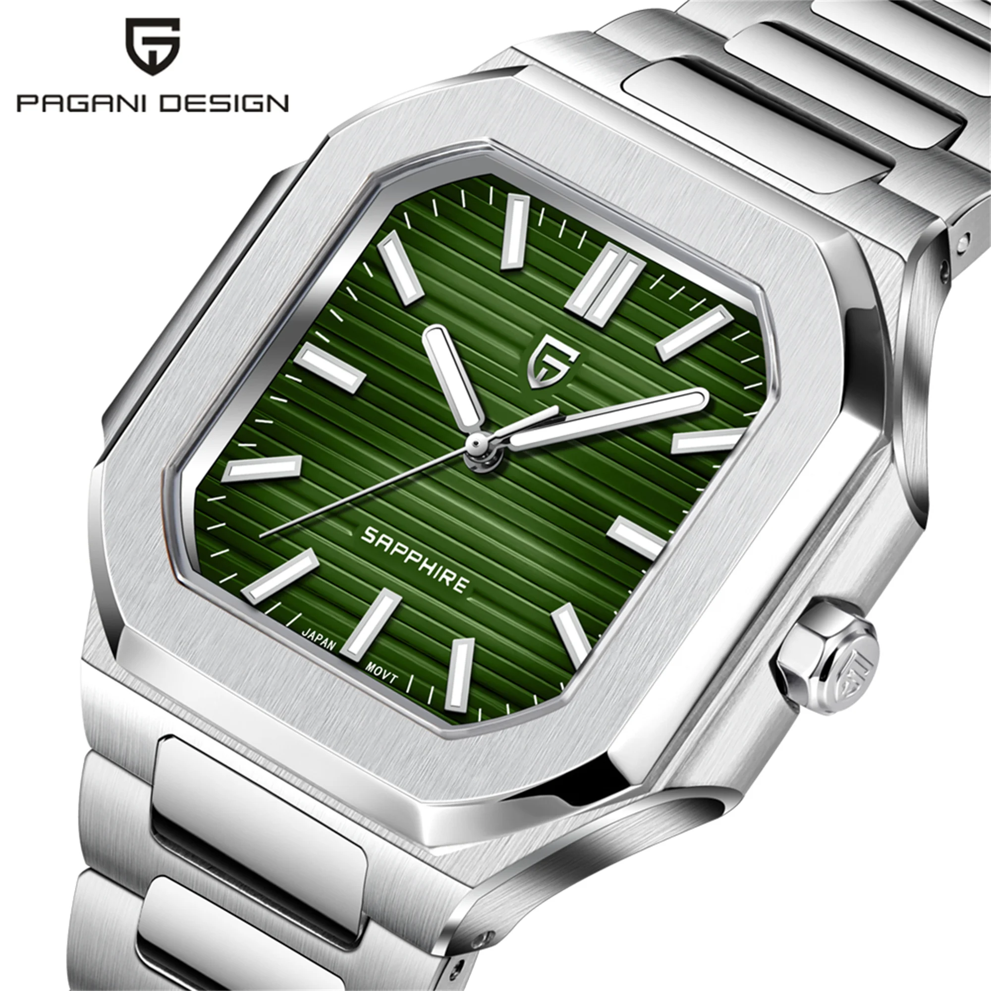 PAGANI DESIGN 2025 New Men’s Quartz Wristwatches TMI VH31 37MM 10Bar Waterproof 316L Luxury Stainless Steel Sapphire Men’s Watch