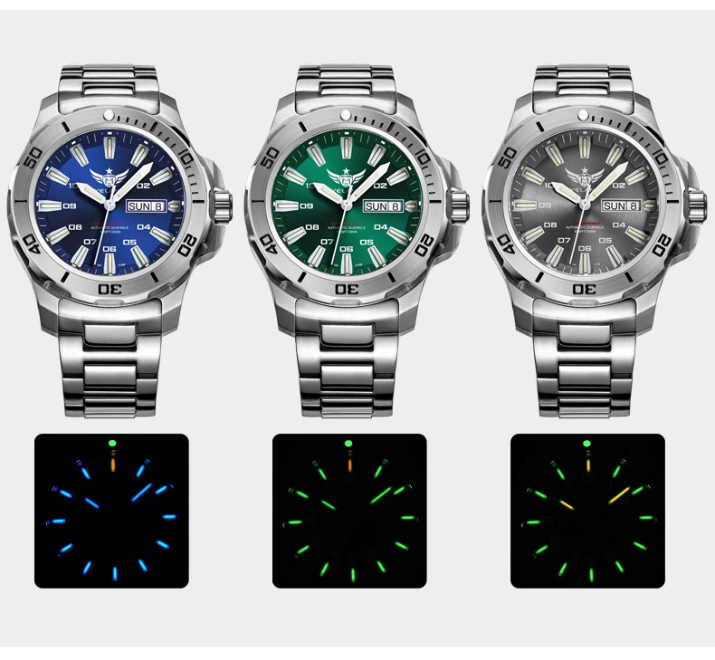 YELANG V5.1 Men’s Watch 44mm Water Ghost Diver Watch 300M Waterproof SW220 Automatic Mechanical Watch for Men Luminous Sapphire