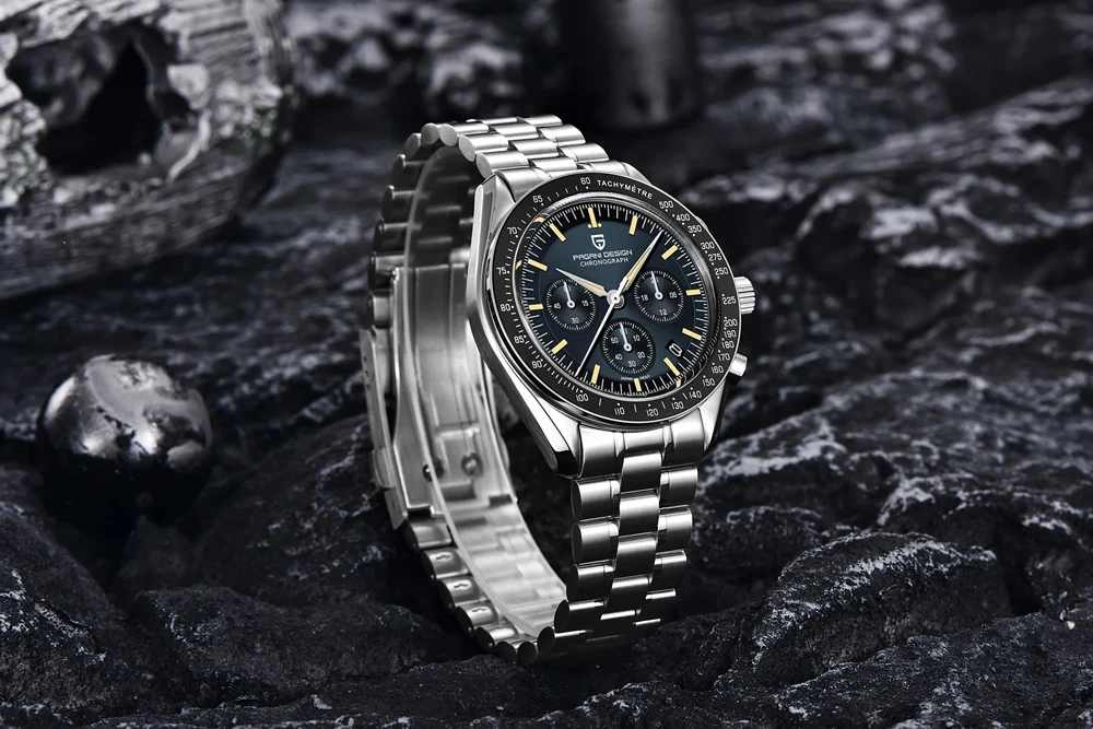 PAGANI DESIGN 2025 New Watch Luxury Moon Retro Quartz Watches For Men Stainless steel Luminous waterproof Sport Chronograph Man