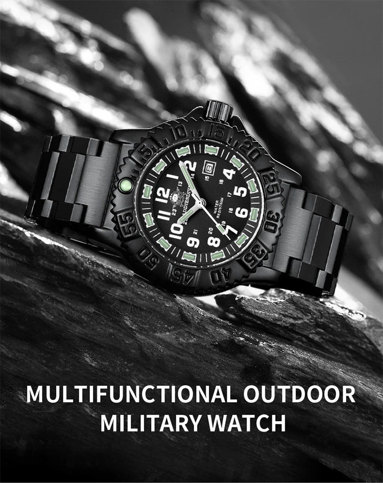 ADDIESDIVE 2023 Men’s Sports Watch Military Sports Luxury Rotating Bezel Luminous Watch Nylon Strap 50m Waterproof Quartz Watch