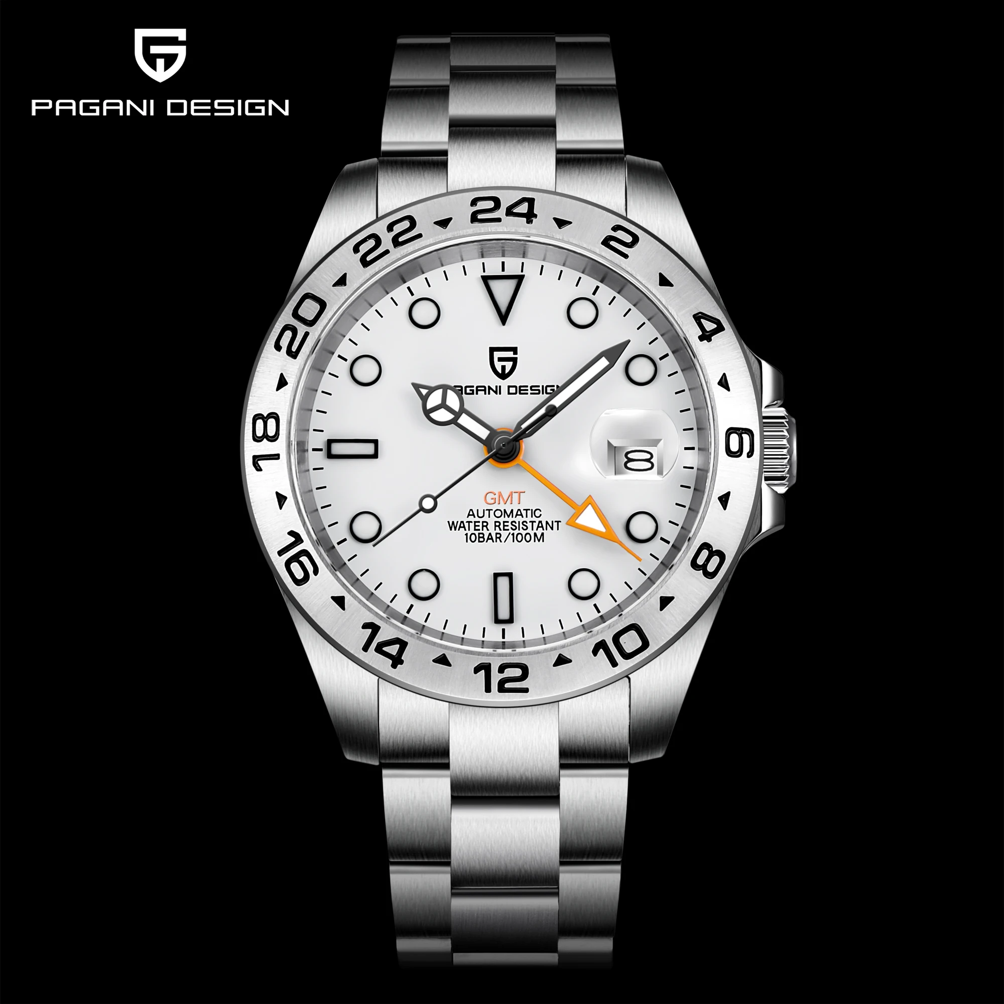 PAGANI DESIGN Vintage 42MM GMT Men’s Watch PD1682 Automatic Mechanical Timepiece Sapphire Stainless Steel 100M Waterproof Retro