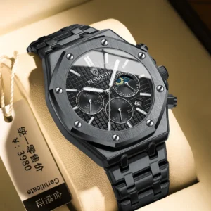 <font dir="auto" style="vertical-align: inherit;"><font dir="auto" style="vertical-align: inherit;">男士石英表，奢华夜光计时腕表，不锈钢防水男士日期显示时钟</font></font>