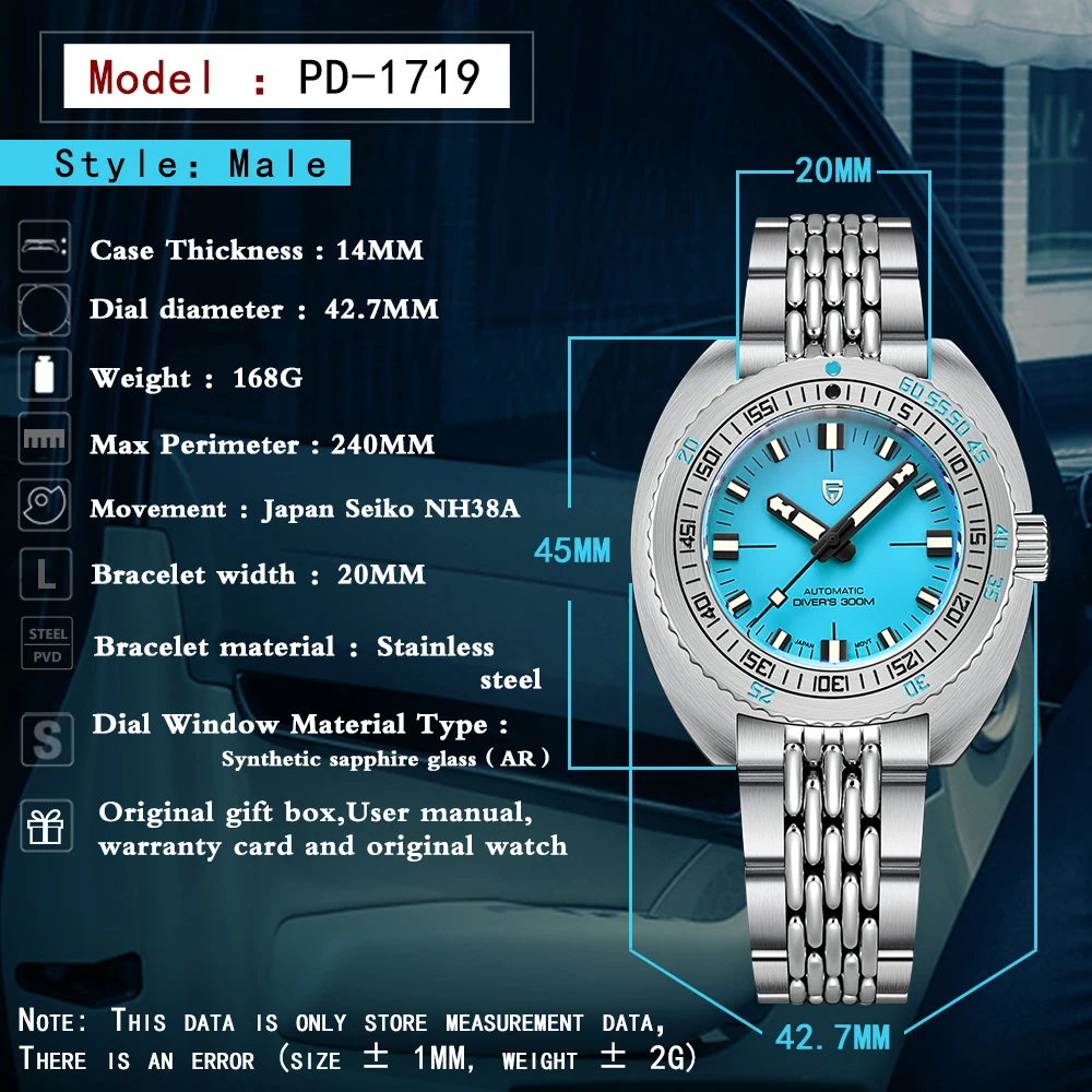 2026 Pagani Design Men’s Automatic Mechanical Watch NH38A Diving Watch Sapphire Stainless Steel Waterproof 300m Reloj Hombre New
