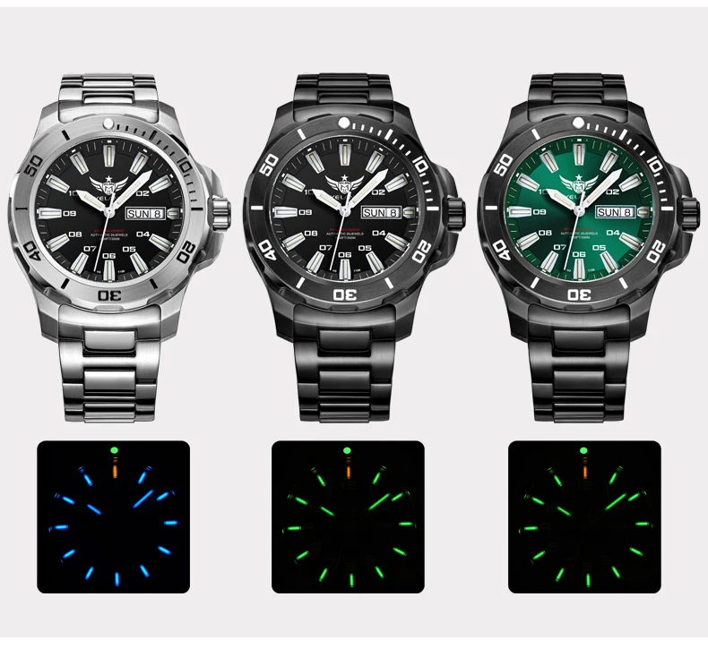 YELANG V5.1 Men’s Watch 44mm Water Ghost Diver Watch 300M Waterproof SW220 Automatic Mechanical Watch for Men Luminous Sapphire