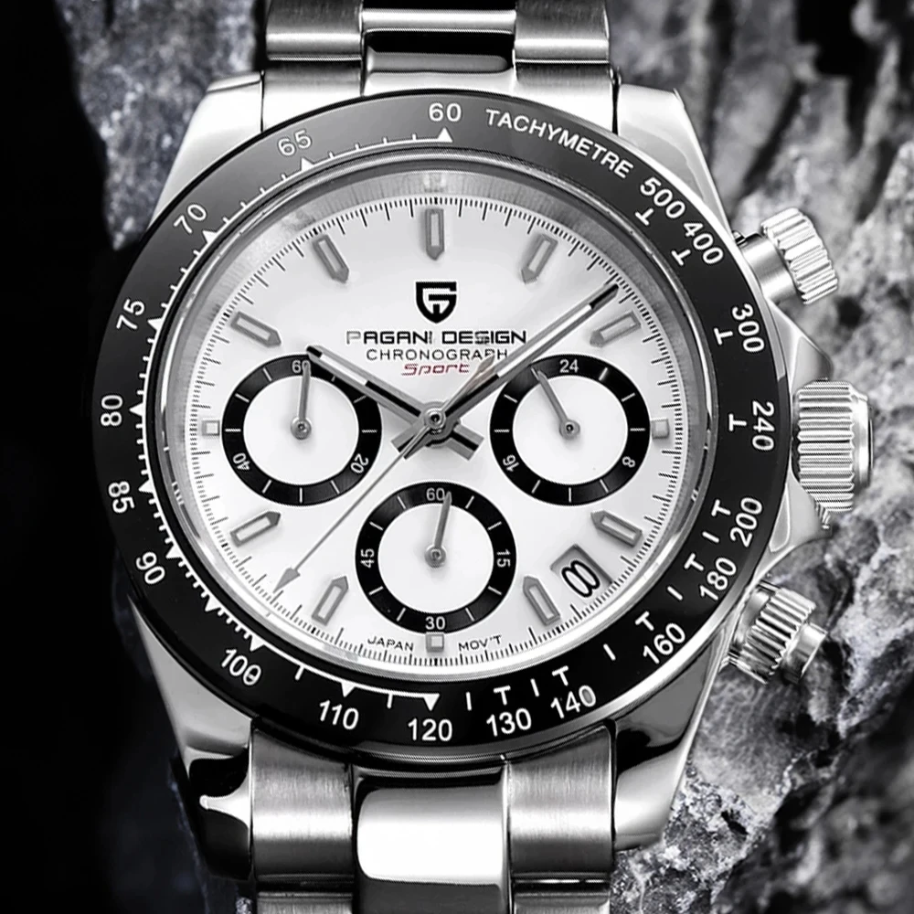 New PAGANI DESIGN PD1644 Luxury Men’s Quartz Watch Automatic date Wristwatches Sport 100m Waterproof Chronograph Men Gift