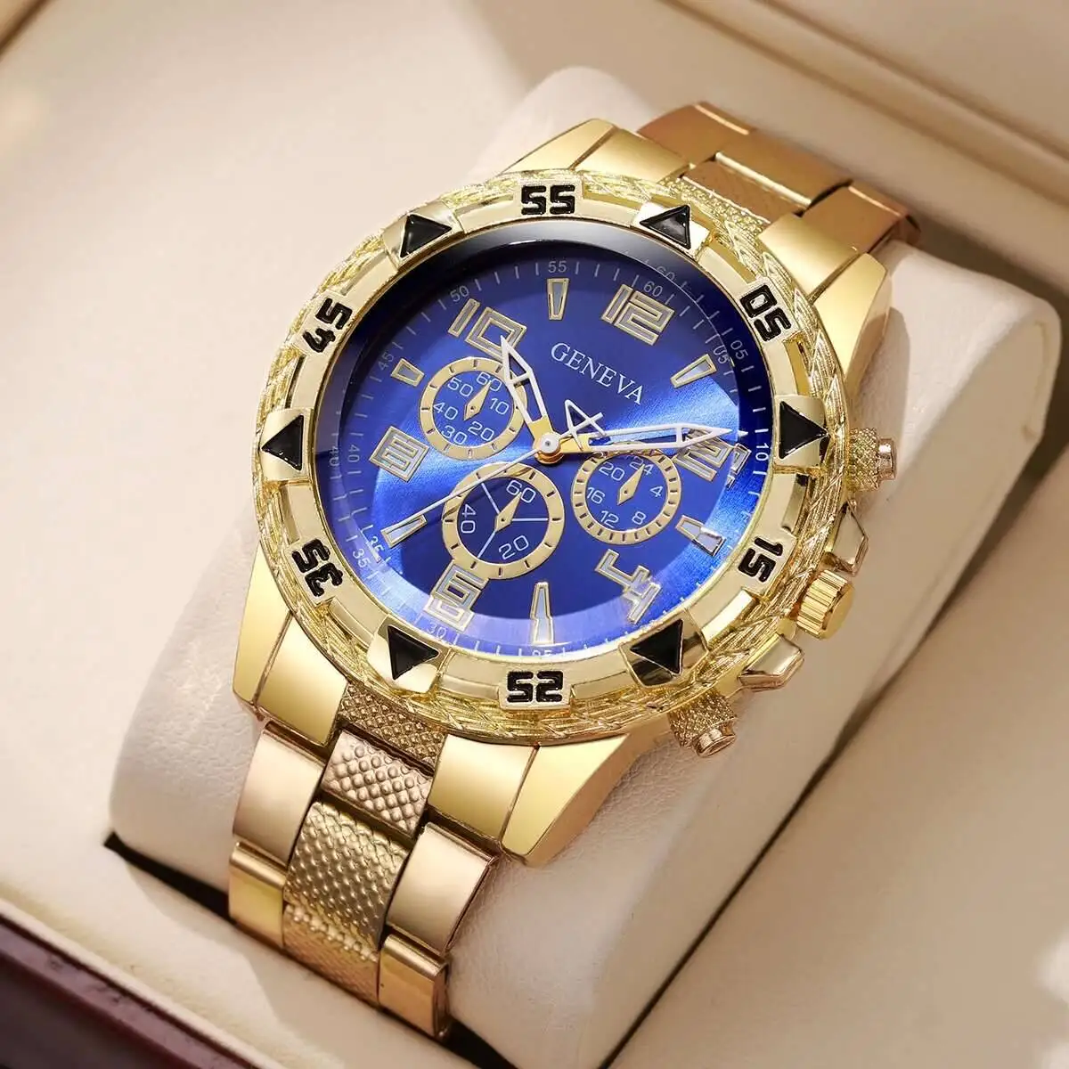 1/4PCS Fashion Business Men Watch Luxury Big Dial Mens Quartz Wristwatches Clock Gift Reloj Hombre（Without Box）