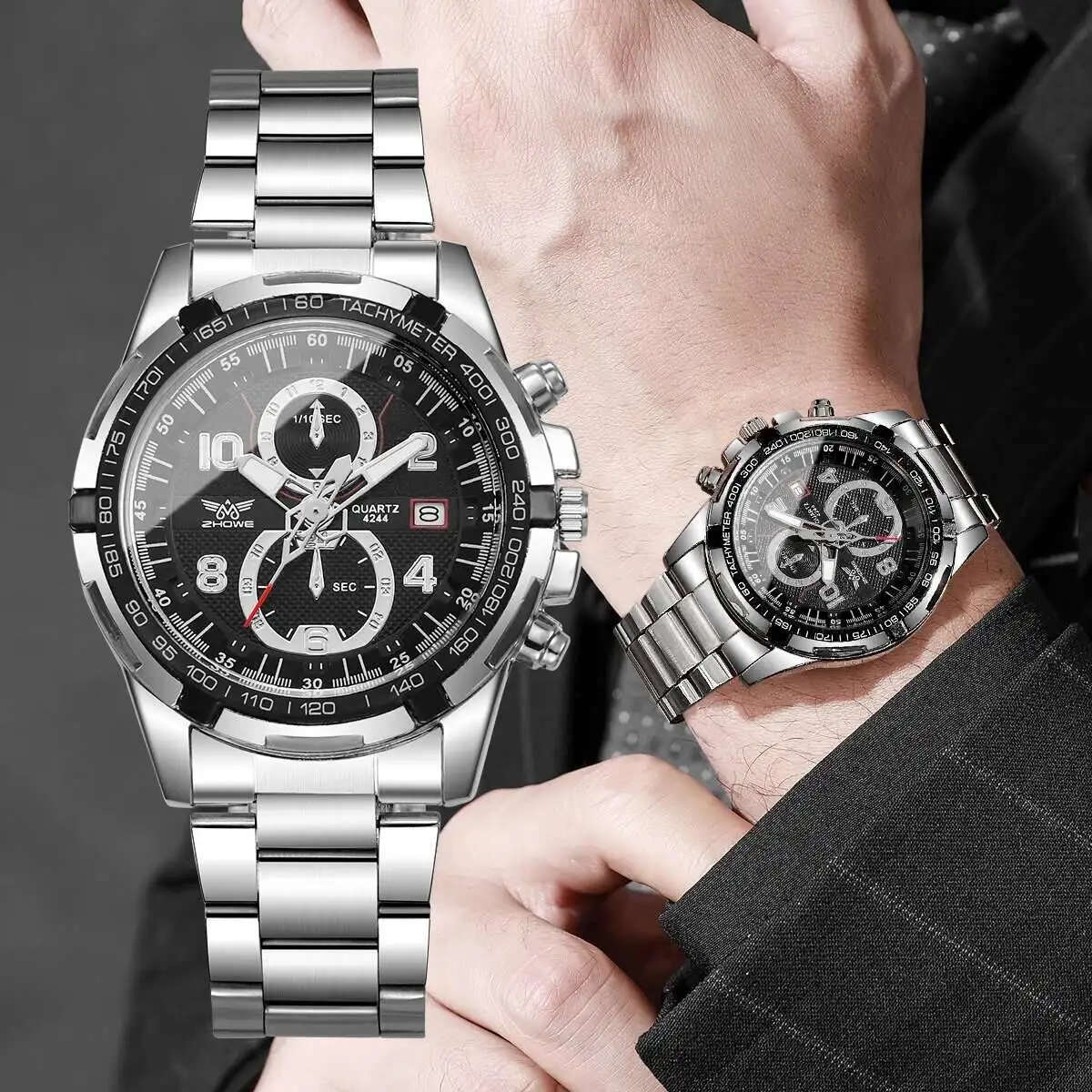 Fashion Men Business Watches Calendar Quartz Watch Luxury Men’s Date Wristwatch Reloj Hombre（Without Box）