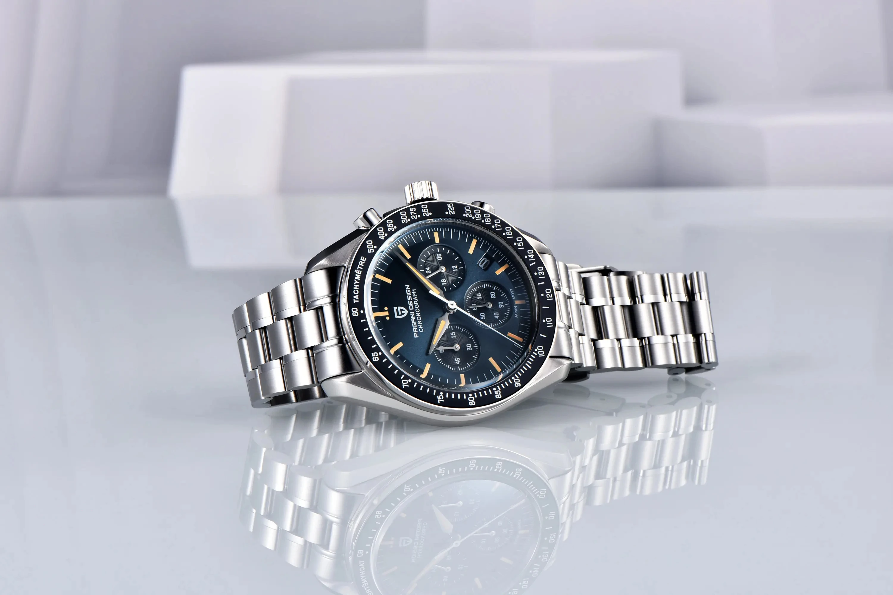 PAGANI DESIGN 2025 New Watch Luxury Moon Retro Quartz Watches For Men Stainless steel Luminous waterproof Sport Chronograph Man