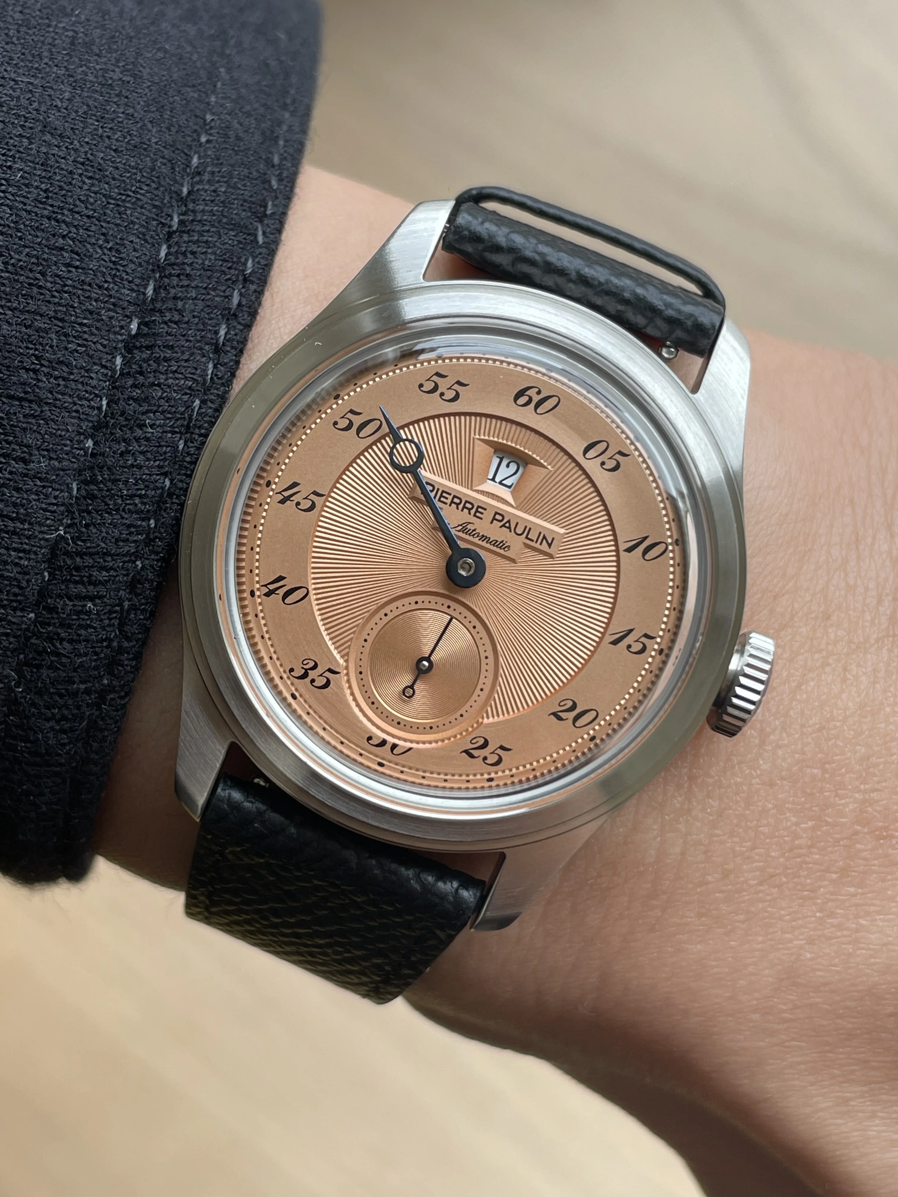 NEW Pierre Paulin Jumping Hour Men Watch Automatic St17 Mechanical Watch Steel Purplewatch Vintage Date Window 38mm Metal
