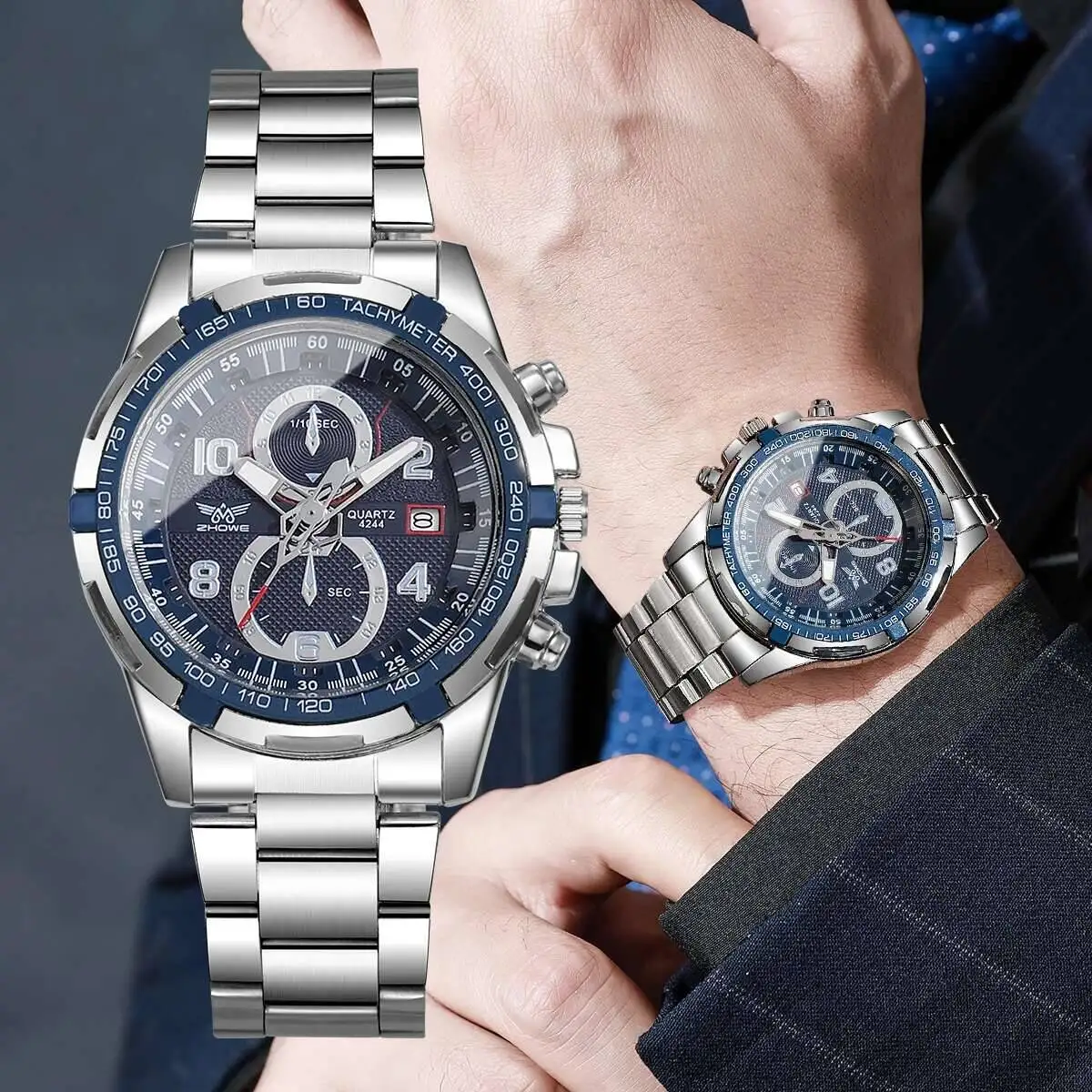 Fashion Men Business Watches Calendar Quartz Watch Luxury Men’s Date Wristwatch Reloj Hombre（Without Box）
